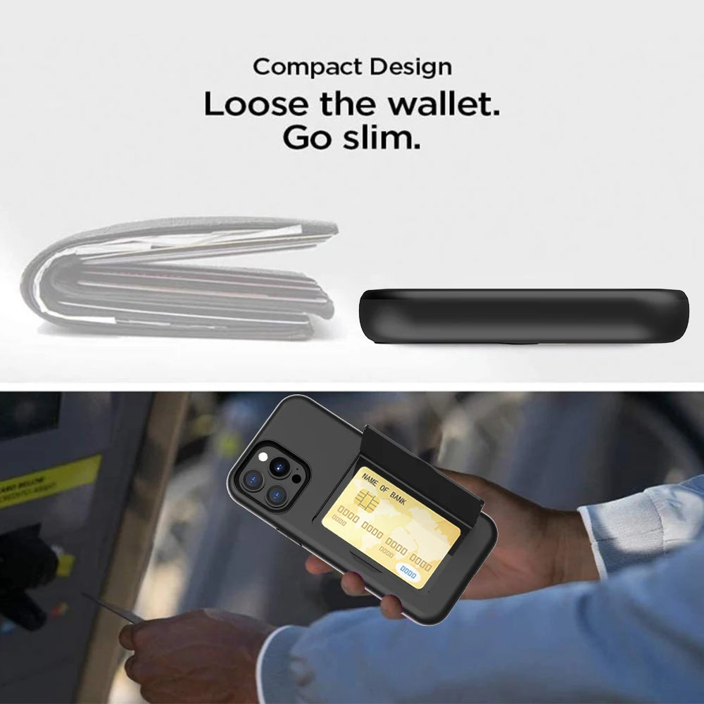 Case For iPhone 16 Pro Max 16Plus 16Pro 15 14 13 Wallet 3-Card Slot Credit Card Holder Case For iPhone 16 Pro Max Cover Coque