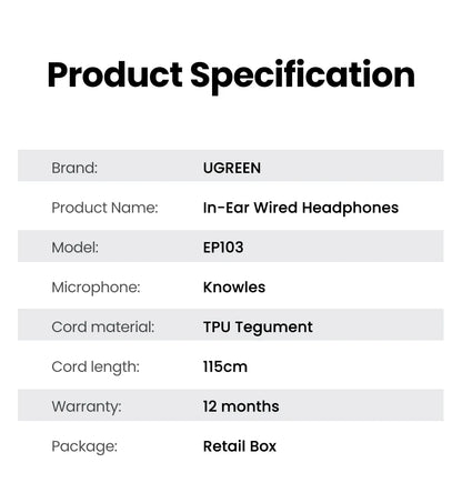 UGREEN Wired Earphone With Microphone In Ear 3.5mm Noise Cancelling USB Type C Lightning Earphones For iPhone 15 Pro Max Xiaomi