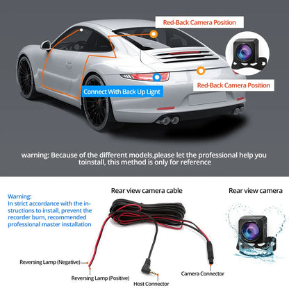 Mirror Camera for Car Touch Screen Video Recorder Rearview Mirror Dash Cam Front and Rear Camera Mirror DVR Black Box