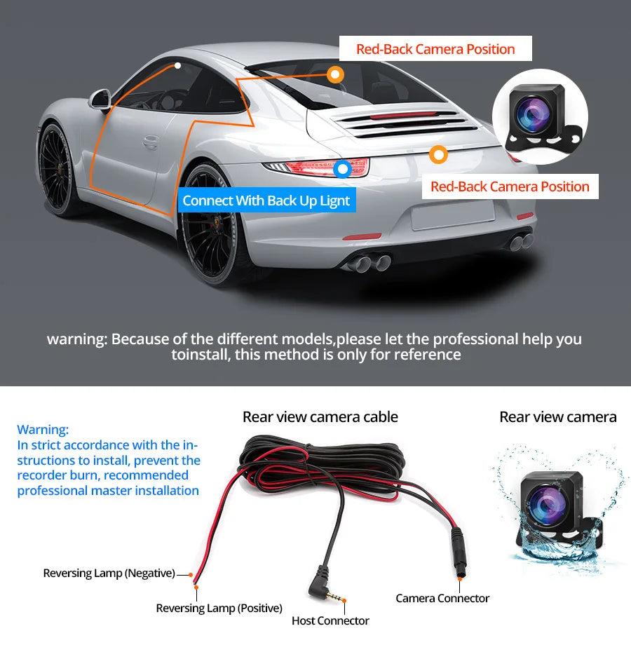 Mirror Camera for Car Touch Screen Video Recorder Rearview Mirror Dash Cam Front and Rear Camera Mirror DVR Black Box