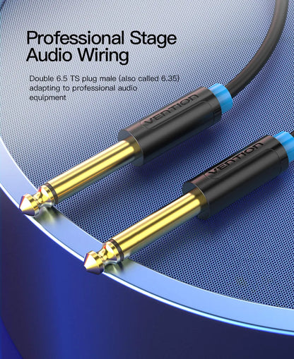 Vention Aux Guitar Cable 6.5 Jack 6.5mm to 6.5mm Audio Cable 6.35mm Aux Cable for Stereo Guitar Mixer Amplifier Speaker cablenew