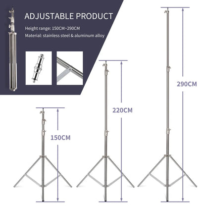 Super Stable Stainless Steel Big Tripod 2.8M Foldable Lighting Stand Tripod Photography For Fill Spot Light Softbox Photo Studio