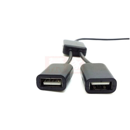 Schwarz USB 2,0 Dual Ports Hub Kabel Bus power Für Laptop Macbook Notebook PC & Maus & Flash Disk
