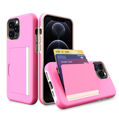 Case For iPhone 16 Pro Max 16Plus 16Pro 15 14 13 Wallet 3-Card Slot Credit Card Holder Case For iPhone 16 Pro Max Cover Coque