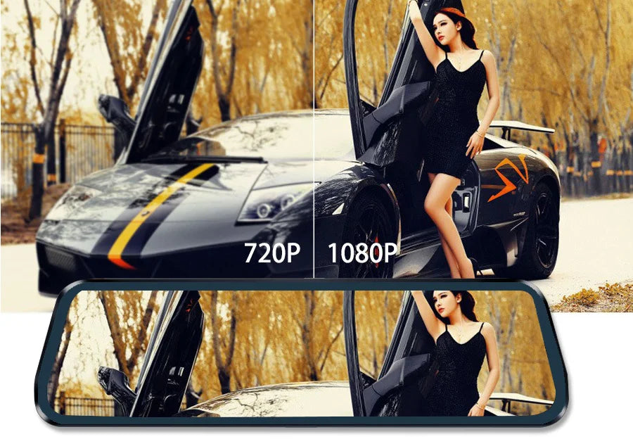 Mirror Camera for Car Touch Screen Video Recorder Rearview Mirror Dash Cam Front and Rear Camera Mirror DVR Black Box