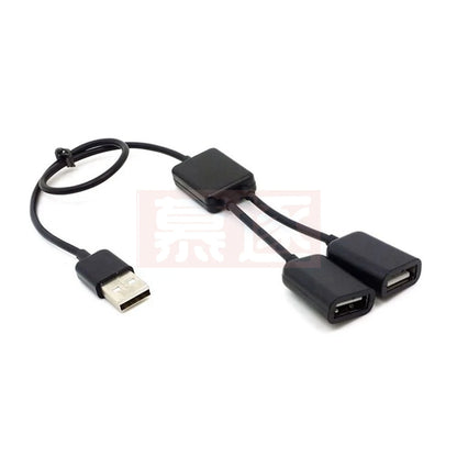 Schwarz USB 2,0 Dual Ports Hub Kabel Bus power Für Laptop Macbook Notebook PC & Maus & Flash Disk