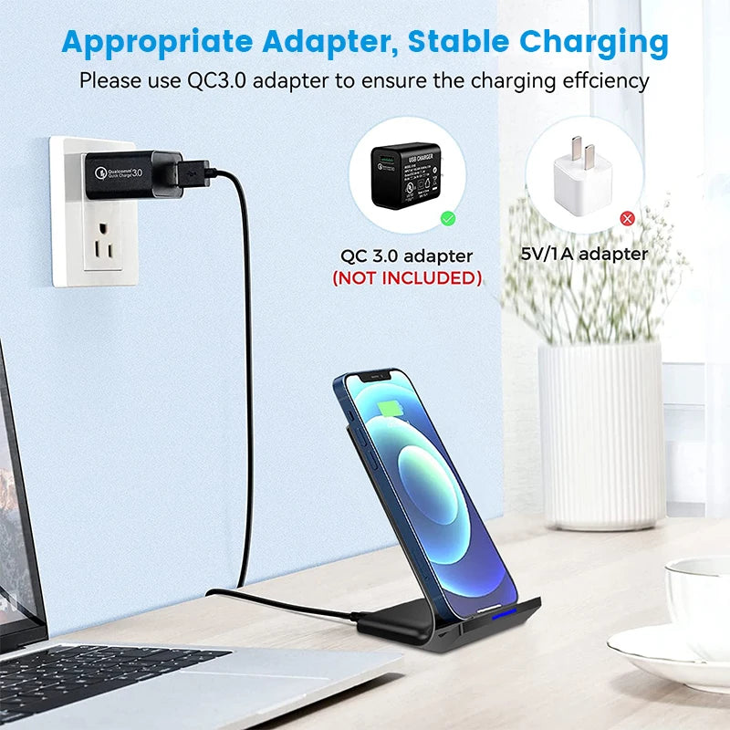 30W Qi Wireless Charger Stand Fast Charging Dock Station For Samsung S20 S10 Xiaomi iPhone 12 11 Pro X XS Max XR 8 Phone Holder