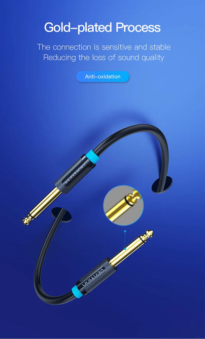 Vention Aux Guitar Cable 6.5 Jack 6.5mm to 6.5mm Audio Cable 6.35mm Aux Cable for Stereo Guitar Mixer Amplifier Speaker cablenew