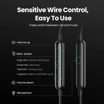 UGREEN Wired Earphone With Microphone In Ear 3.5mm Noise Cancelling USB Type C Lightning Earphones For iPhone 15 Pro Max Xiaomi