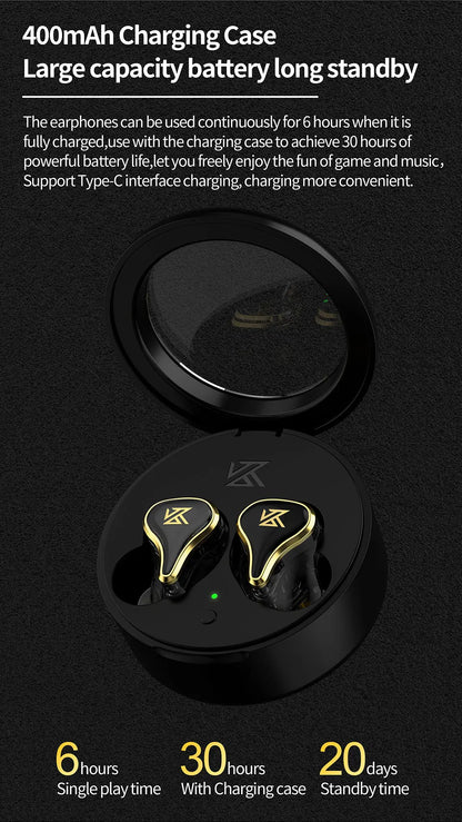 KZ SK10 Pro TWS Earphones Bluetooth Wireless Hybrid HiFi Game Earbuds Noise Cancelling Sport Monitor Headset Z3 SKS S2 Z1PRO