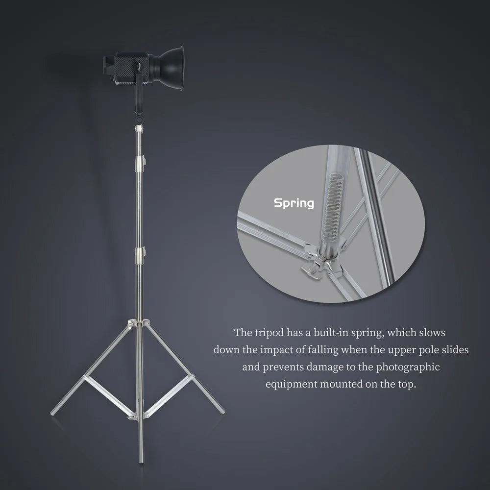 2/2.9M Tripod Super Stable Big Tripod Foldable Light Stand Lifting Frame Wheels Photography Softbox Photo Studio Stainless Steel