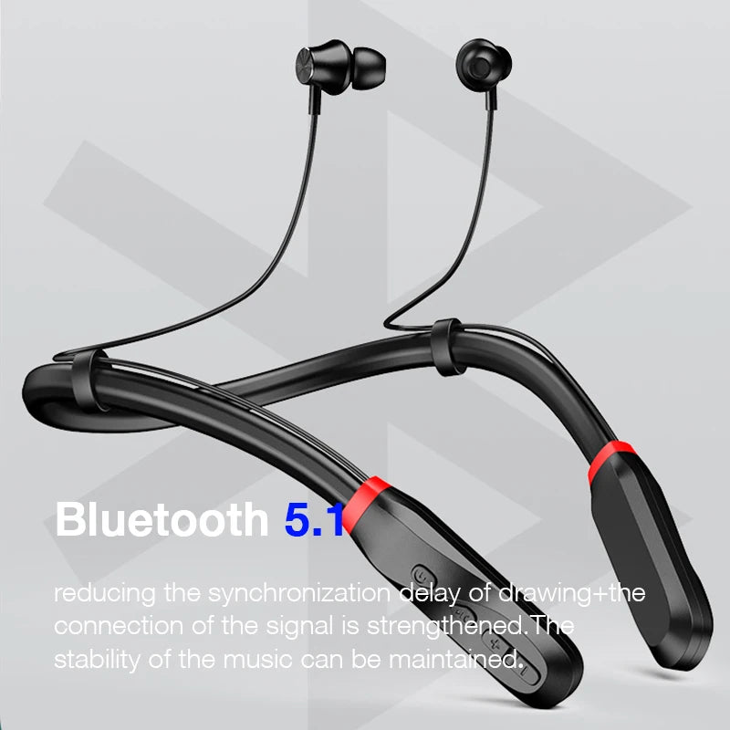 EARDECO 200 Hour Playback Bluetooth Headphone Bass Wireless Headphones Neckband Earphone with Mic Sport Music Headset Stereo