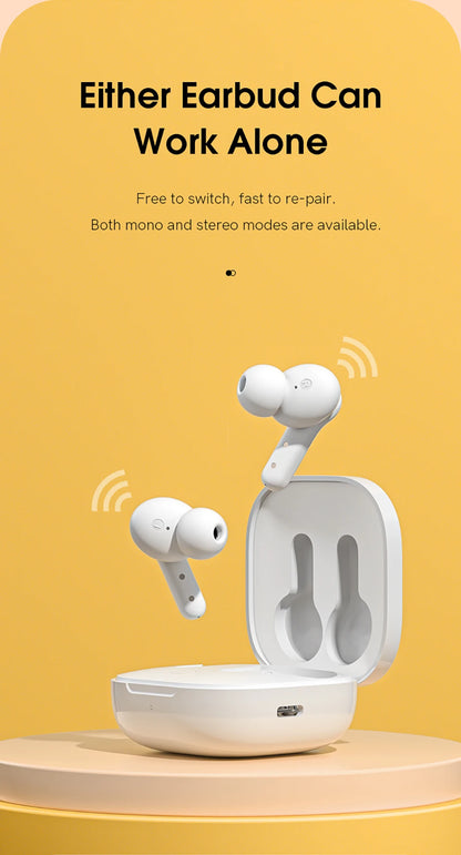 QCY T13 Wireless Bluetooth Earphone with 4 Mics ENC HD Call Headset V5.1 TWS Earphone Touch Control Earbuds Long Standby 40H