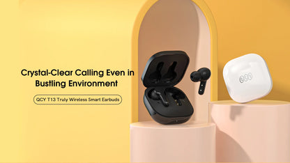 QCY T13 Wireless Bluetooth Earphone with 4 Mics ENC HD Call Headset V5.1 TWS Earphone Touch Control Earbuds Long Standby 40H