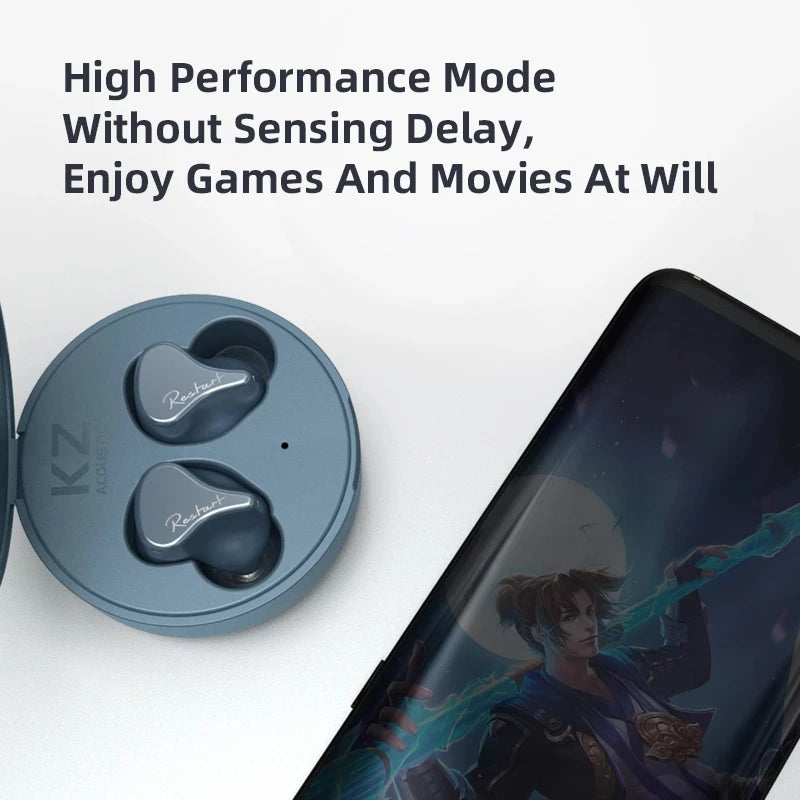 KZ SKS 1BA+1DD TWS Earphones Bluetooth 5.2 Hybrid Game Earbuds True Wireless Touch Control Noise Cancelling Sport Headset S2 S1