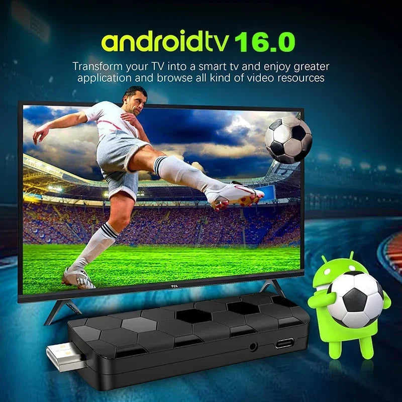 Android 16 4K/8K UHD Streaming TV Stick 8GB+128GB Storage WiFi6 Bluetooth Friendly UI Home Theater Player For Netflix YouTube