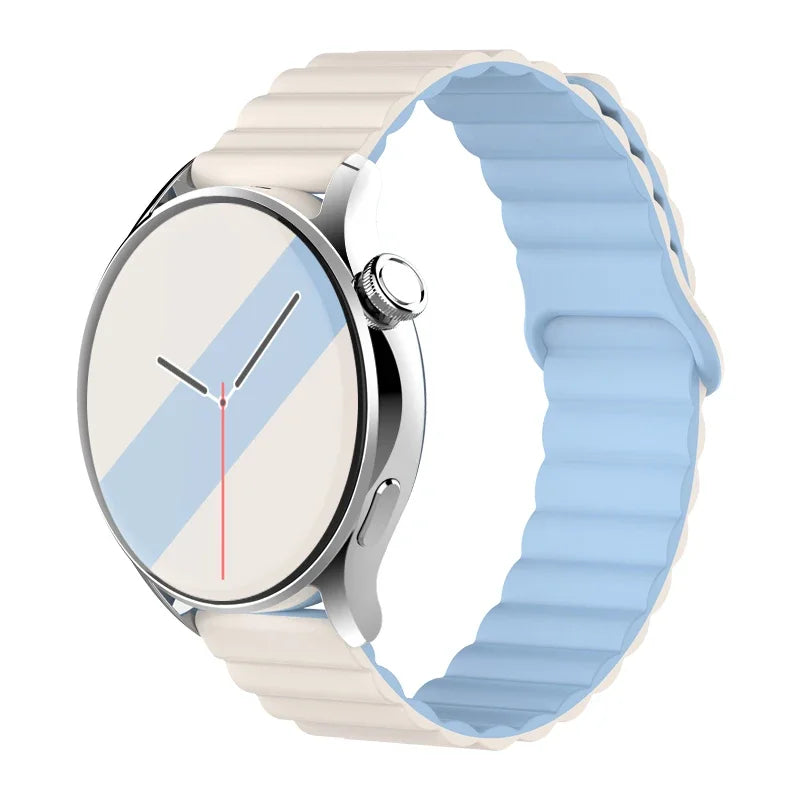 Magnetic Loop For Samsung Galaxy watch 7/6/5 pro/4/Classic/active 2 20mm 22mm band Silicone link bracelet huawei GT 2-3-4 strap