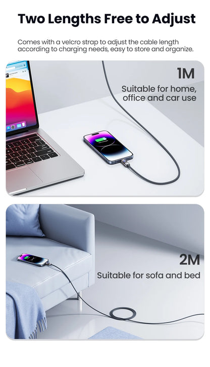 Toocki USB A to Lightning Cable 2.4A Smart Auto Power-off Fast Charging Data Wire for iPhone 14 13 12 11 Pro Max XS 8 7 SE iPad
