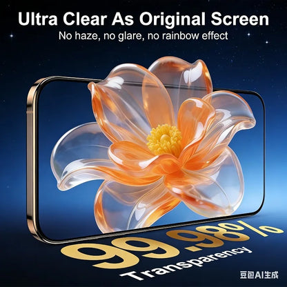 2pcs Screen Protector for iPhone 17 13/14/15/16 Plus/Pro/ProMax Anti Fingerprint Full Cover Installation Tools HD Tempered Glass