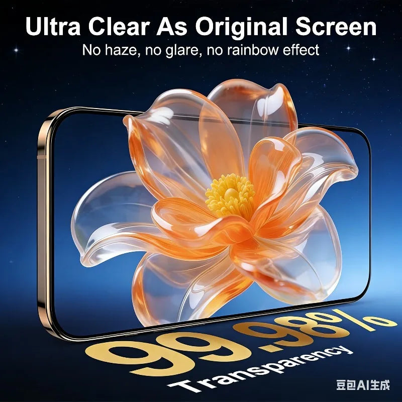 2pcs Screen Protector for iPhone 17 13/14/15/16 Plus/Pro/ProMax Anti Fingerprint Full Cover Installation Tools HD Tempered Glass