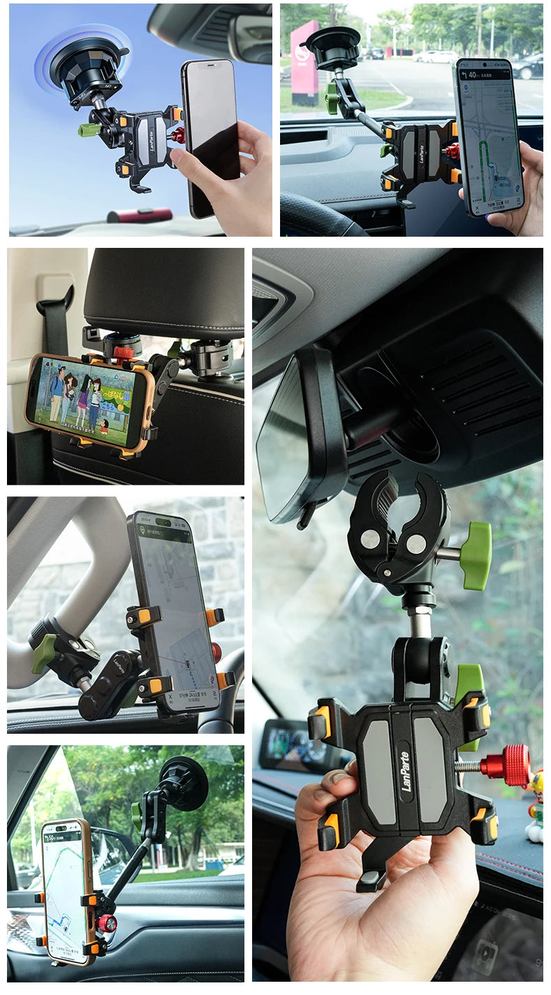 Anti-slip Heavy Duty Car Windshield Metal Five-Claw Phone Clamp Car Adhesive Suction Cup Mount Mobile Phone Holder