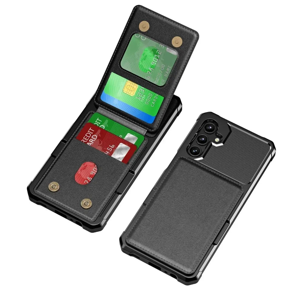 Card Slots Wallet Stand Case For Samsung Galaxy S26 S25 S24 S23 S22 S21 Ultra Plus FE A57 A37 A56 A36 A26 A55 A35 A54 A34 Cover