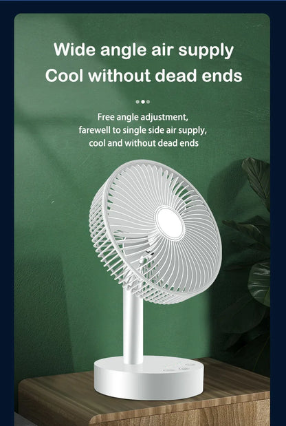 3600mAh USB Desk Fan 4 Speed Adjustable Desktop Table Fan with Strong Wind Quiet Portable Kipas USB Oscillating Fan