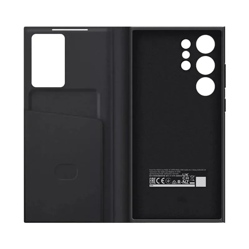 Original Business S-view Leather Flip Case For Samsung S25 S24 S23 S22 Plus Ultra LED Display Windows Card Pockets Protect Cover