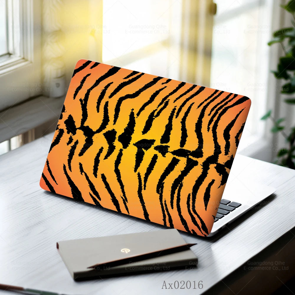 2 pcs Aesthetic Light Leopard Laptop Stickers Set Self-Adhesive Removable Laptop Covers for MacBook Notebook Protective Skins