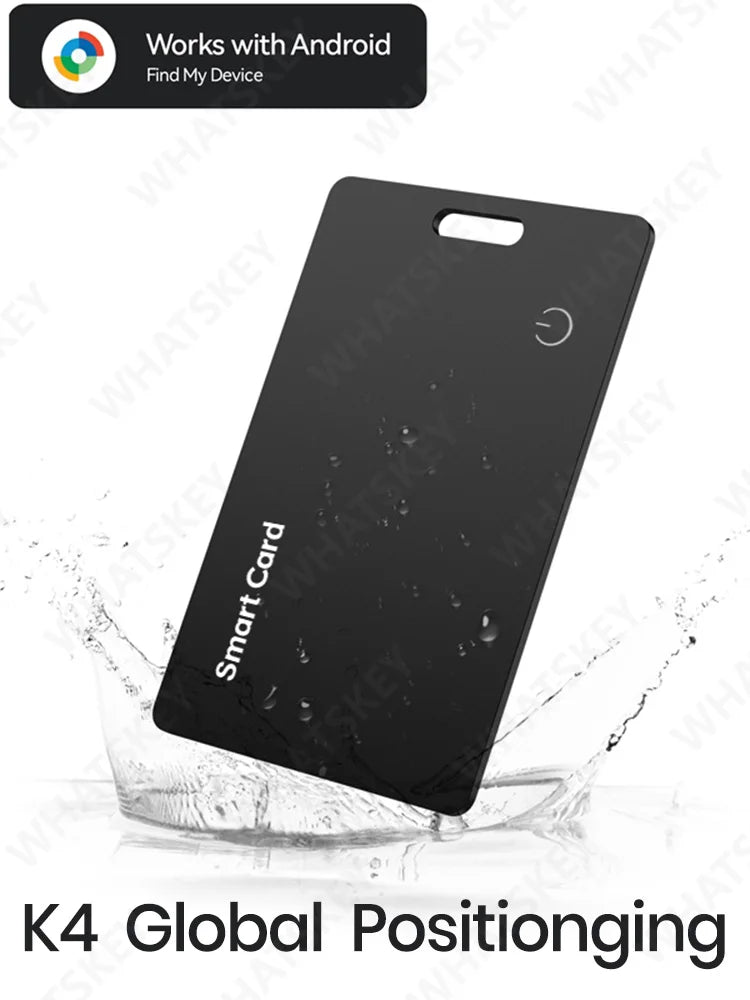Ultra Thin Global GPS Android Tracker Card Wireless Charging Waterproof Smart Wallet Tracker Card with Google Find My Device App