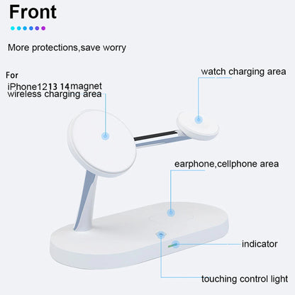 3 in 1 Wireless Charger Stand For iPhone 12/13/14/15/16/17 Fast Charging Station for Apple Watch 10 9 8 7 6 5 4 Airpods 2 3 Pro