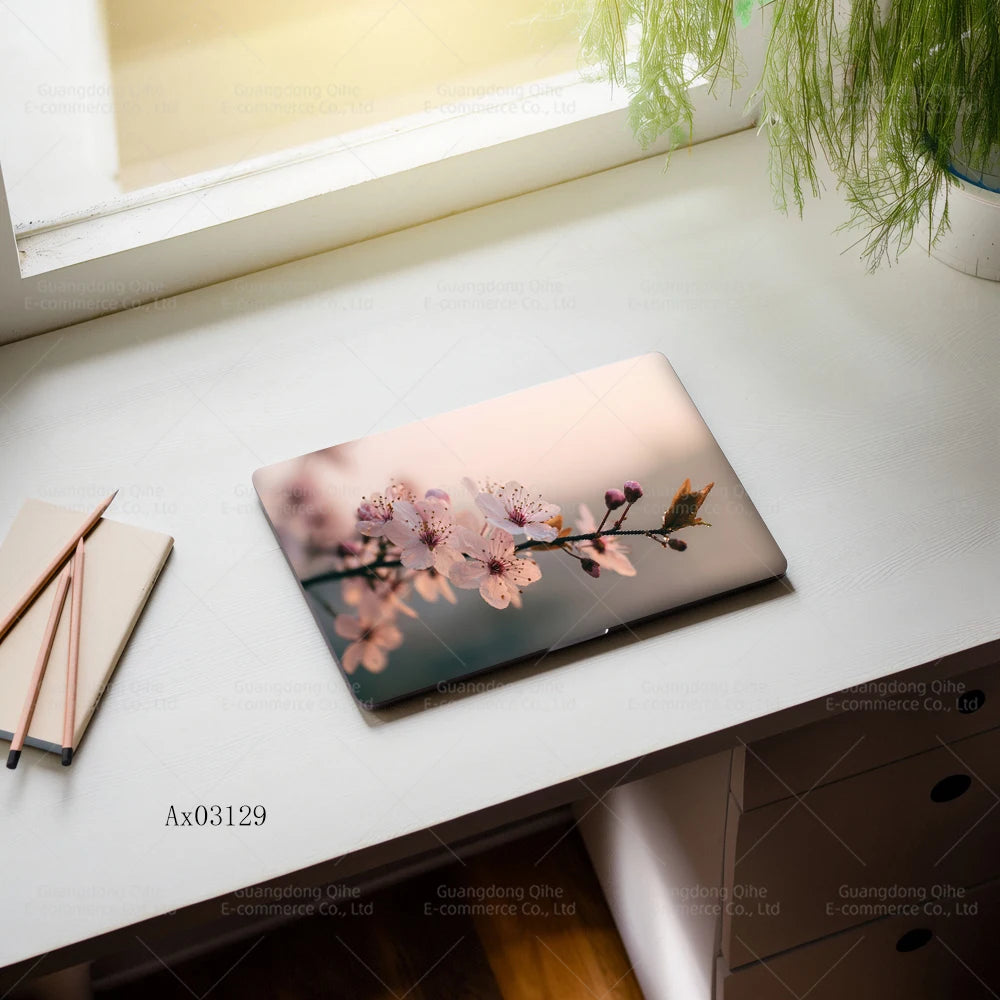 Nature and Floral Themed Laptop Stickers Self Adhesive Waterproof Anti Scratch Notebook Cover for MacBook Protective Skins