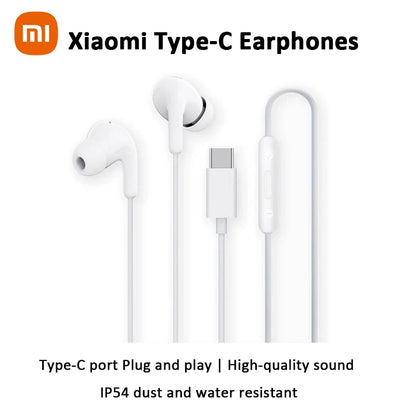 Xiaomi Type-C Earphones Clear Calls HD Microphone IP54 Dust Water Resistant Type-C Port Plug Play Wired Headphone