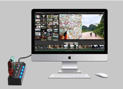 USB HUB 3.0 USB 2.0 Hub Multi USB Splitter Hub Use Power Adapter 4/7 Port Multiple Expander USB 3.0 Hub with Switch 30CM Cable