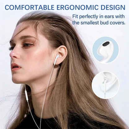 In-Ear Wired Earphones For Apple iPad iPhone 15 11 12 13 14 16 17 Pro Max TypeC Headphones Laptops Tablet 3.5mm Earphones