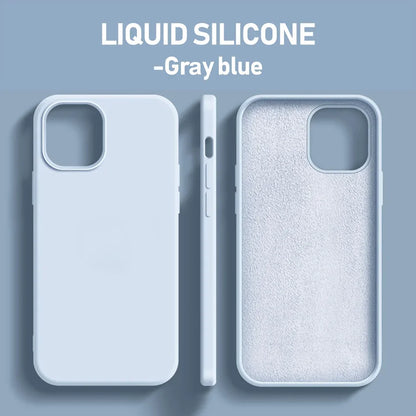 Original Liquid Silicone Cases For iPhone 15 14 11 13 12 Pro Max Mini XR X XS 8 7 Plus SE2020 Luxury Soft Case Phone Accessories