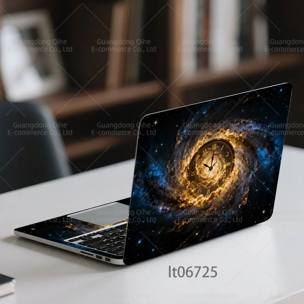 2PCS Galaxy Planet Laptop Skin Sticker, Space Black Hole Universe Design Decal Cover for Macbook HP Dell Lenovo 11-17 inch