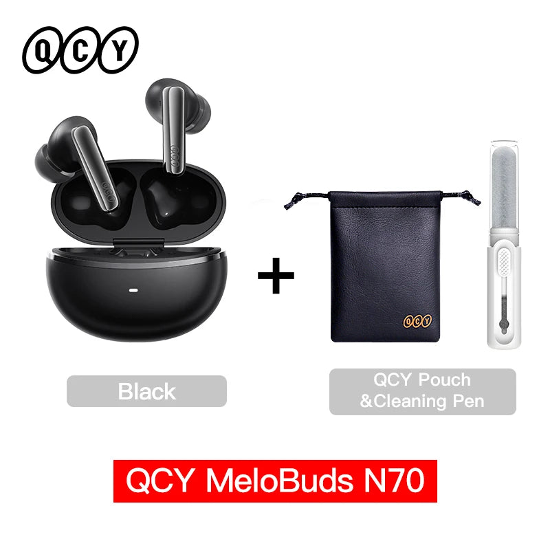 QCY HT18 MeloBuds N70 Wireless Earphones Bluetooth 6.0 Hi-Res with LDAC Audio Earbuds Hybrid ANC Dual Driver Headsets 50Hrs IPX5