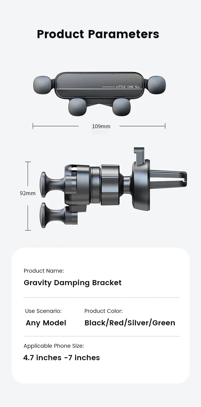 Gravity Car Phone Holder Air Vent Mount Cell Phone Holder in Car Mobile Support For iPhone16 15 14 13 12 Xiaomi GPS Stand