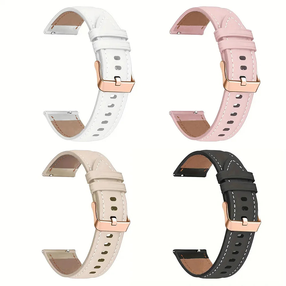 Watch Band For HUAWEI WATCH GT5 GT4 41mm PU Leather Bracelet 18mm Strap For Garmin VENU 4 /3S 2S/Forerunner 255S 265S Watchbands