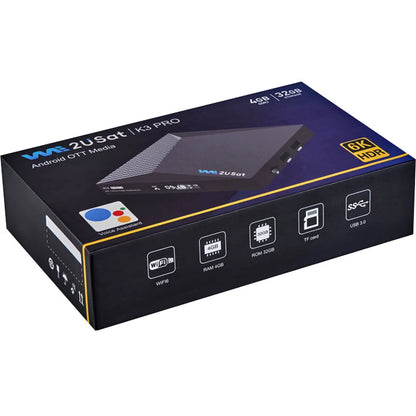 We2uSat K3 Pro 6K HDR Android 10.0 TV Box H.265 10bit Build in WiFi-6 2.4GHz/5GHz+BT 5.0,4GB+32GB Comparison With Vseebox V5 Pro