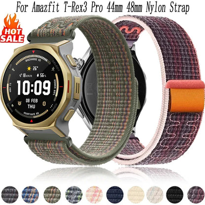 20mm 22mm Nylon Strap For Amazfit T-Rex3 Pro 44mm 48mm/Active 2 square Braided Bracelet Band For Amazfit Bip 6-5/Balance 2/Helio