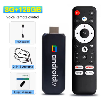 4K 8K UHD R3+ Streaming TV Stick Android 16, 8GB+128GB Storage WiFi6 Bluetooth 5.0 Built-in Google Assistant