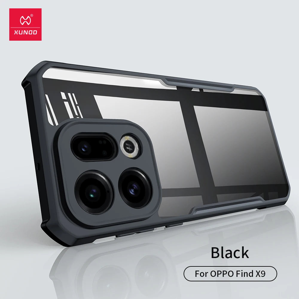 Xundd For Oppo Find X9 Ultra Case Airbags Shockproof PC&TPU Matte Transparent Bumper Anti-Drop Phone Cover  For Find X9 Ultra