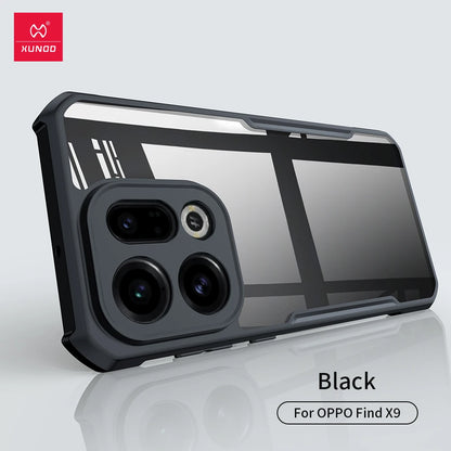Xundd For Oppo Find X9 Ultra Case Airbags Shockproof PC&TPU Matte Transparent Bumper Anti-Drop Phone Cover  For Find X9 Ultra