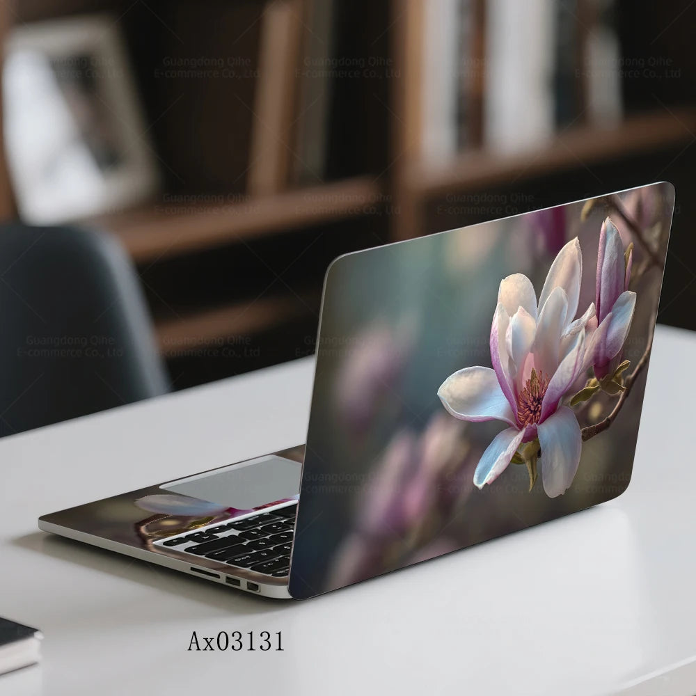 Pink Flower Laptop Stickers Self Adhesive Waterproof Anti Scratch Notebook Cover for Device Notebook MacBook Protective Skins