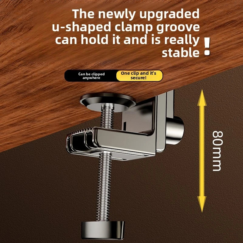 All-metal cantilever lazy overhead phone holder for desktop live streaming, bedside adjustable tablet for iPad bracket