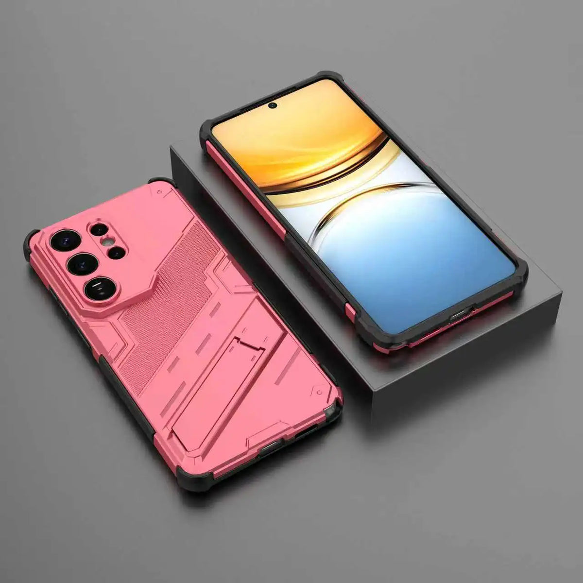 Armor Shockproof Phone Case For Samsung Galaxy S26 S25 S24 S23 S22 Ultra Plus Edge  S26 Pro With Holder Lens Protect Cover