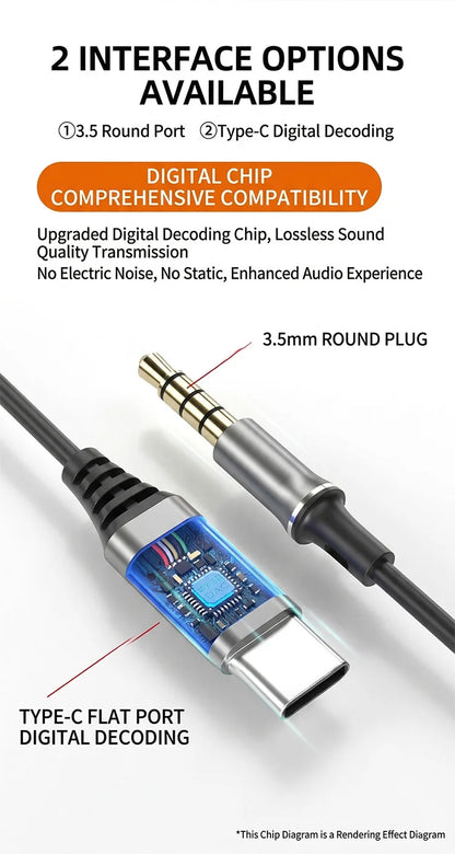 For Samsung Earphones HiFi Surround Sound With Mic Volume Control Type C 3.5mm Music Wired Headphones For Galaxy S26 S25 S24 S23