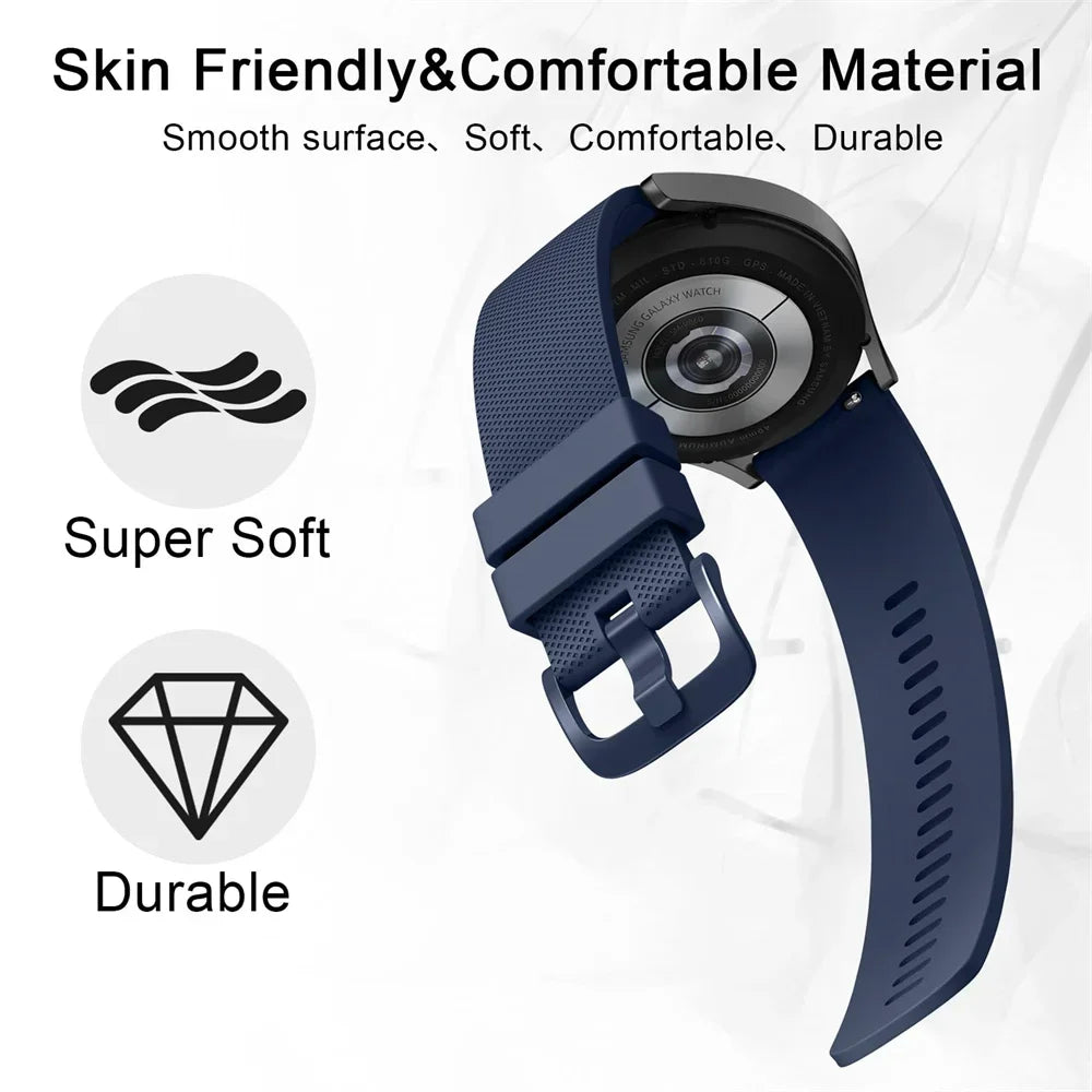 18mm/20mm/22mm Silicone straps For Amazfit GTS 4/3/2/2e/4 Mini/GTR 4/3/3 Pro/2/2e Sport Bracelet Amazfit bip 6-5-3/u/s/pro band